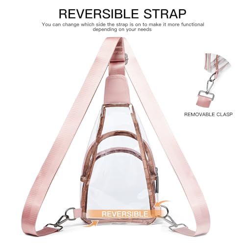 Image of LATMAP Clear Bag for Stadium Events 12x6x12 Clear Purse with 3-Zipper Pockets Crossbody Handbag Tote for Concerts Sports