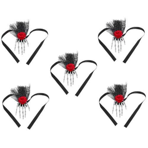 Diadème squelette avec roses voile Halloween accessoire fête