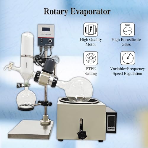 Image of 110V Laboratory Rotary Evaporator 3L Electric Vacuum Distillation System with 120mm Lift for Essential Oils & Lab,Precise Temperature Control