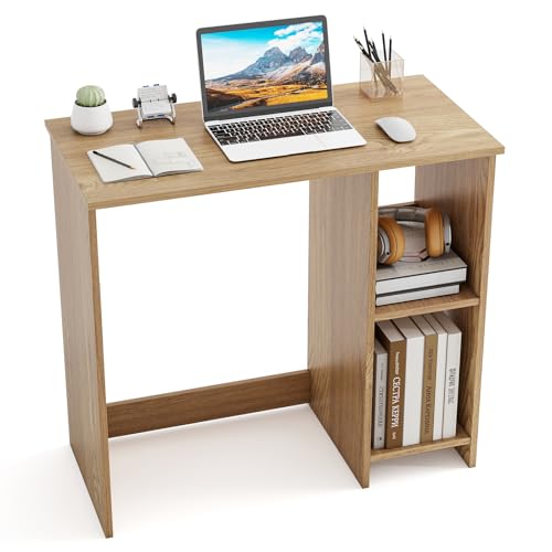 LIFEZEAL Bureau d’Ordinateur avec Rangement, Table PC avec 2 Étagères Moderne, Poste de Travail Informatique en Bois, 80 x 40 x 74 cm, Montage Facile,...