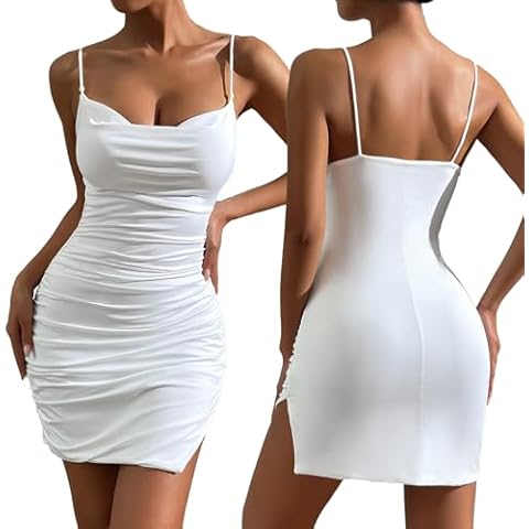 Elegant White Mini Dress with Spaghetti Straps Cover