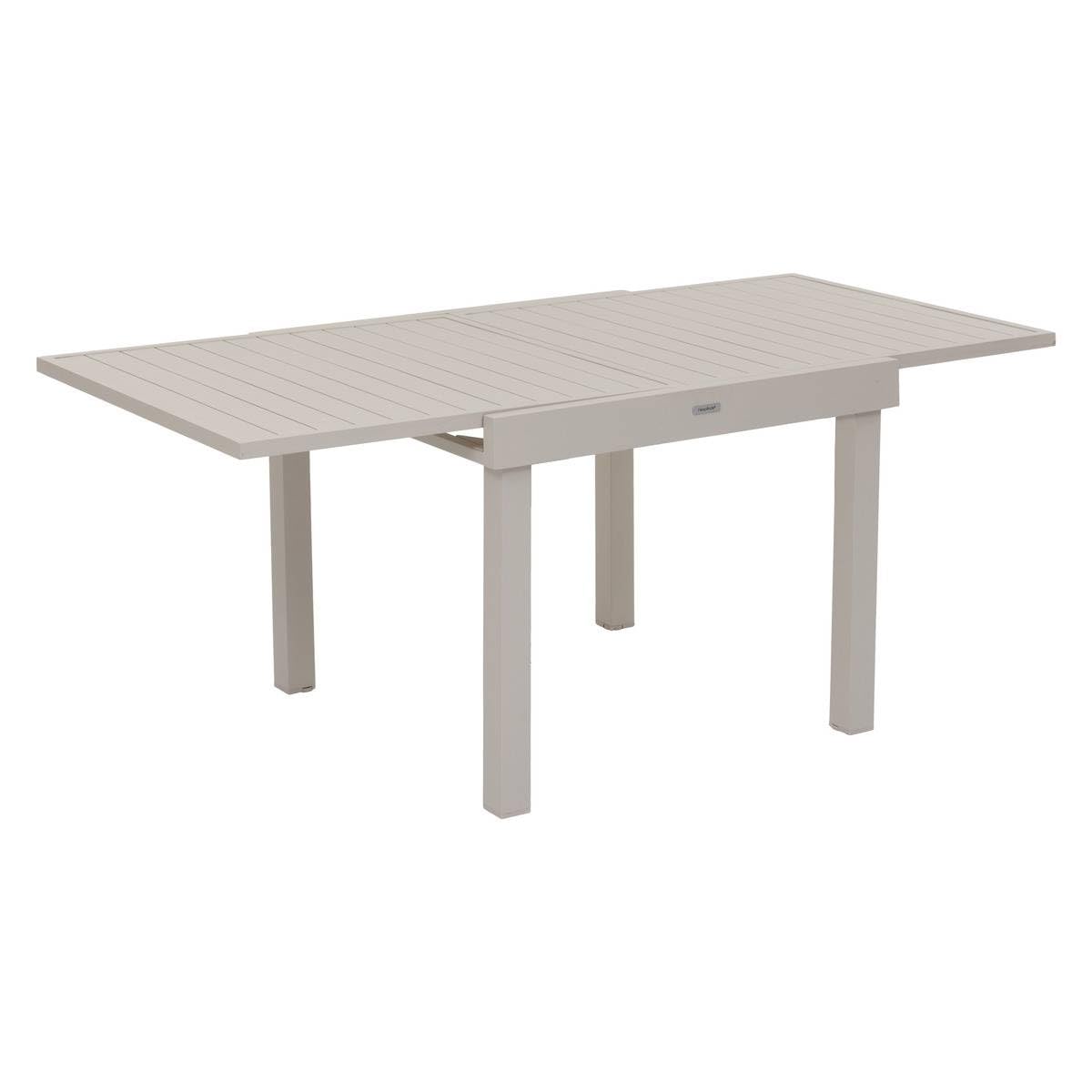 HESPERIDE - Mesa de jardín extensible Piazza Clay - 8 plazas - Aluminio con revestimiento epoxi antioxidante - Extensión deslizante para muebles de exterior
