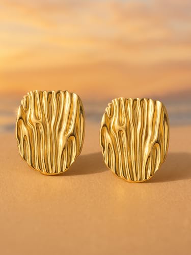 Image of Rubans Ribbed Dome Stud Earrings Trendy Stylish Gift for Women & Girls