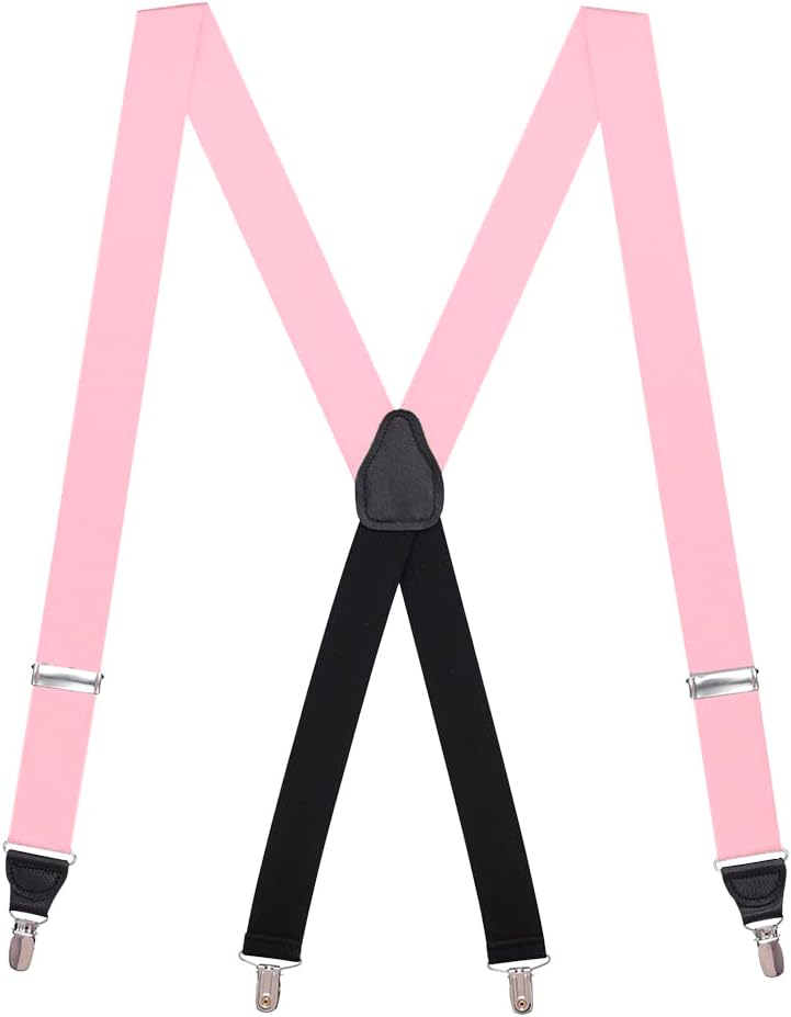 Suspender Store Elegant Silk Suspenders - 1.38-Inch Wide - X-Back - Dressy Clip - 14 Gorgeous Colors & 2 Sizes
