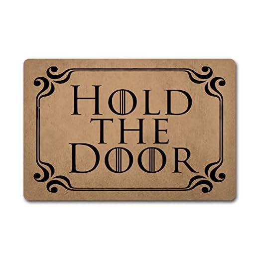 Felpudo ZQH WelcomeDoor con diseño de Juego de Tronos y texto "Hold The Door", con monograma, de tela no tejida, con parte superior de goma antideslizante, de 60 x 40 cm