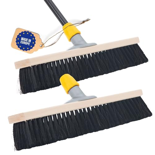 Miniatura 8 de Novaliv Escoba Grande 2 X Escobas De 60 Cm Con Mango Cerdas Mezcla De Pelo, Escoba Fina Ideal Como Escoba De Taller Con Mango, Escoba Industrial, Escoba De Casa, Escoba De Habitación, Escoba Grande