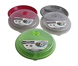 3-Pack Divided Microwave Plates with Vented Lids – Mixed Colors – BPA-Free Reusable Plates for Portion Control, Meal Prep & Leftovers – Stackable, Freezer & Dishwasher Safe