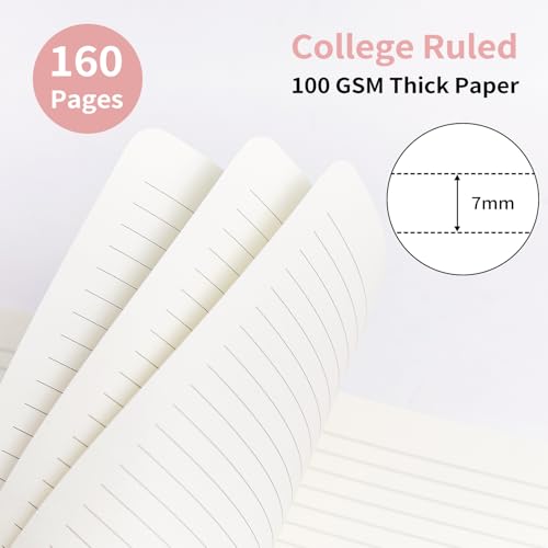Image of Spiral Notebook-5.75 inch x 8.125 inch College Ruled Journal with Inner Pockets and 160 Pages,PU Leather Cover Business Journal, Twin-Wire Binding Notebook Perfect for Office & Home School Supplies Dark Grey