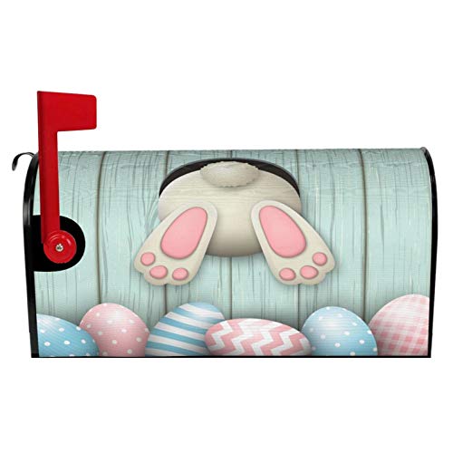 Image of Dujiea Easter Bunny Eggs Mailbox Wraps, Waterproof Magnetic Post Box Cover - Large Size 25.5 inchL x 21 inchW - Garden Yard Outside Farmhouse Home Decor