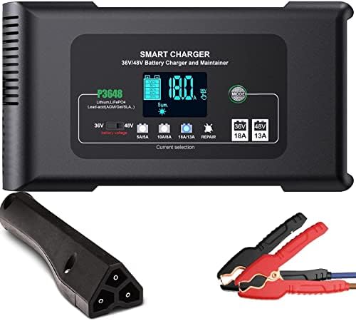 Dght Golf Cart Charger, 36Volt 48 Volt Lead-Acid Lithium Lifepo4 Battery Charger, 36V 18 Amp /48V13 Amp EZGO Golf Cart Battery Charger, Golf Cart Accessories