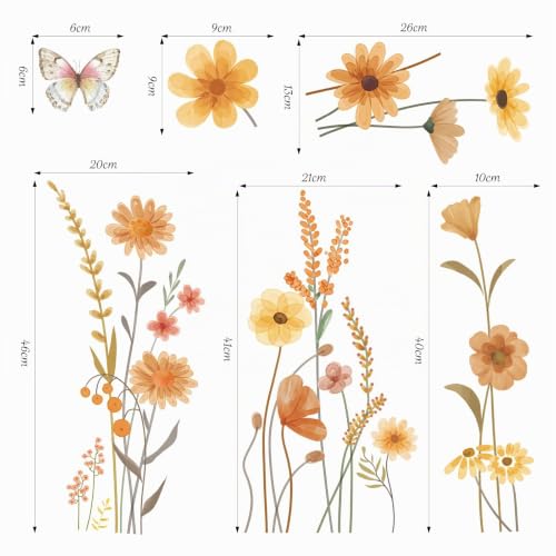 SHUCHING Wandtattoo Blumenwiese Boho Herbst – Ansicht 5