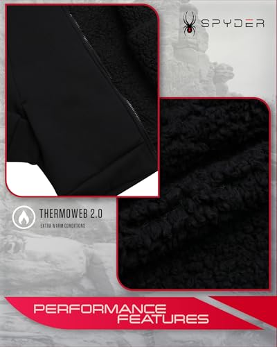 Spyder Women’s Sherpa Lined Hoodie Sweatshirt - Heavyweight Wind-Resistant Fleece Zip Up Sweatshirts for Women (Sizes: S-XL)4