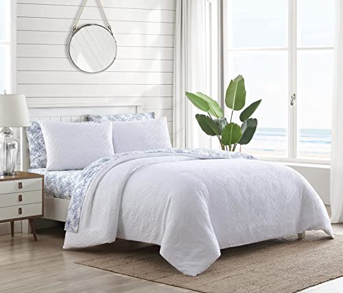 Tommy Bahama - Queen Comforter Set, Cotton Bedding With Matching Shams, Medium Weight Home Decor For All Seasons (Waffle White, Queen) #TOP3