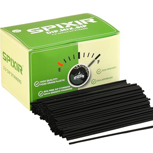 Coffee Stir Sticks, Disposable Plastic Drinking Straws, 5.5-inch Coffee Stirrers, 1000pcs Cocktail or Coffee Straws, Stirring Sticks, Black Straw