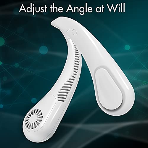 Portable Bladeless Neck Fan, 5000mAh Rechargeable Battery, 3 Speeds, Workout Essential, 360°Airflow, Twistable, Personal Wearable Neck Fan for Sports Outdoor Indoor, Gifts for Man Woman Family - Image 5