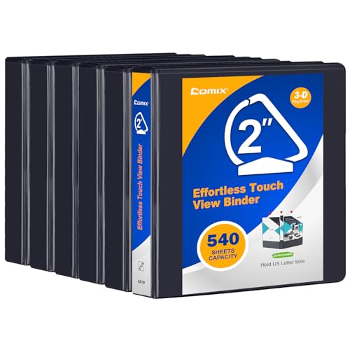 Comix Fichário com 3 anéis de 5 cm, anel inclinado em D de 5 cm, comporta papel de 21,6 cm x 28 cm,