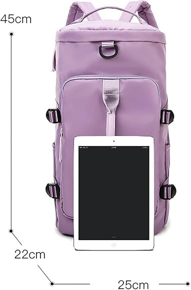 Image of 28L Polyester Gym Duffel Shoulder Bag for Women Men for Sports, Waterproof Dufflebag with Shoe and Wet Clothes Compartments Travel Backpack Workout Carry On Weekender Colour-Purple