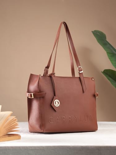 Image of Carrylux Women's Soft PU Tote Bag | Large Single Compartment Shoulder Handbag with Adjustable Strap | Office, College & Casual