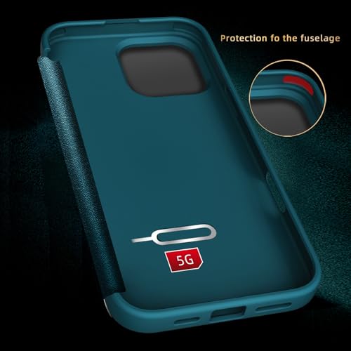 Étui à rabat compatible avec iPhone 16 Pro Max protection contre les chutes translucide - 5