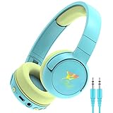 ChenFec Kids Bluetooth Headphones with Colorful LED Lights,Wireless/Wired Over Ear Headphones with Volume Control 85dB, 8H Playtime,for School/iPad/Tablet/Boys/Girls