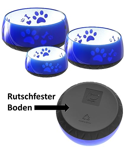 Hundenapf für Kleine und Große Hunde, Futter- und Trinknapf S/M/L Rutschfest (S 330ml, Blau)