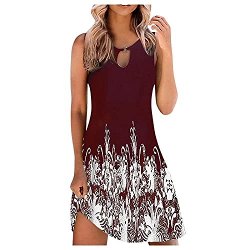 N / B Sommerkleid Damen Kurzarm Sexy Strandkleider Freizeitkleider ,Boho Retro Schlinge ärmellos Kleider ,Elegant und Sexy Freizeitkleider für Party,Shopping, Dating, Casual Cover