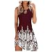 PMDKLSPQ Vestito da principessa da donna a maniche a 3/4, abbigliamento casual, da donna, con scollo rotondo, bianco, abito estivo da donna a maniche lunghe, Colore: rosso, L