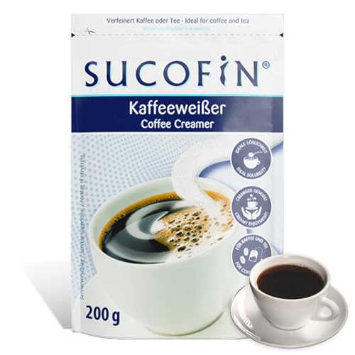 SUCOFIN Kaffeeweißer Pulver 1 x 200g leicht löslich, ideal für Kaffee/Tea, reicht für 80 Tassen, lange haltbar, perfekter Ersatz zu Milchpulver