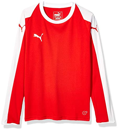 PUMA Unisex Liga Long Sleeve Jersey Youth, Red/White, L