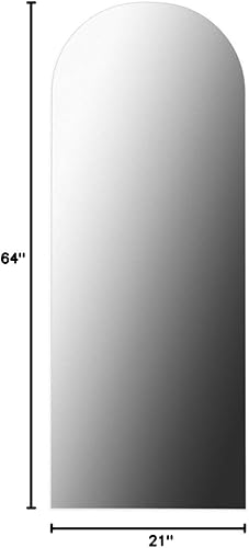 Miniatura 8 de Natsukage - Espejo arqueado de 64 x 21 pulgadas, espejo grande con soporte, para dormitorio, colocar de pie, colgado o apoyado contra la pared, con