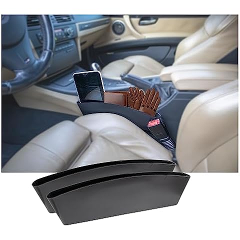 5 STAR SUPER DEALS Car Seat Caddy Catcher Organizer and Gap Filler - Prevent Dropping of Items in Between Seat and Console (2pc) Cover