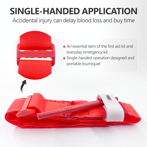 dar darouxiao Tourniquet,Tourniquet Kit for Turnicate Military,Emergency First Aid Rapid One Hand Operation Hemostasis Medical Tourniquetes for Outdoor Hiking Adventure Training (10 Pack Orange) - Thumbnail 3