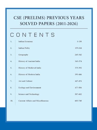 Image of UPSC CSE Prelims General Studies Topicwise Previous Year Solved Papers 2011-2026 | Civil Services Preliminary Examination PYQs with Detailed ... Information | IAS Exam Preparation Book