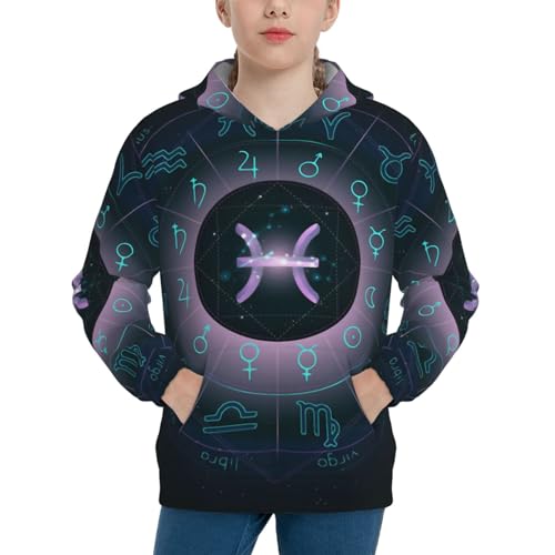 Pisces Boy, Girls Sports Shirt Youth Pullover Fashion Hooded Sweatshirt3