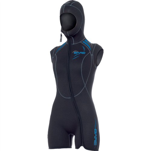 Bare 5mm Sport, Women's Wetsuit Hooded Vest Size 16, (Black and Blue)