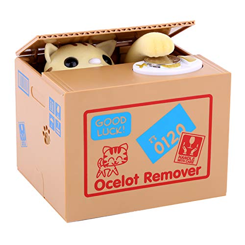 Tirelire chat électronique pour enfants et adultes, tirelire pour pièces tirelire drôle pour petits échanges - Money Bank (Jaune)