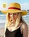 Senker Fashion Sun Hats for Women UV Protection, Packable Wide Brim Straw Hat for Men Beach Summer Vacation Travel Yellow