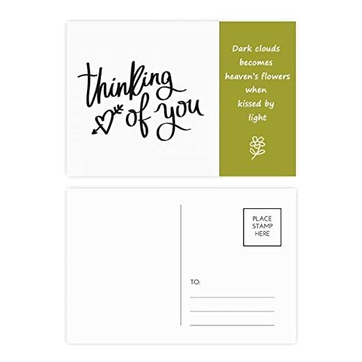 DIYthinker Tänker på dig citat poesi vykort set tackkort utskick 20 st 5,7 tum x 3,8 tum flerfärgad