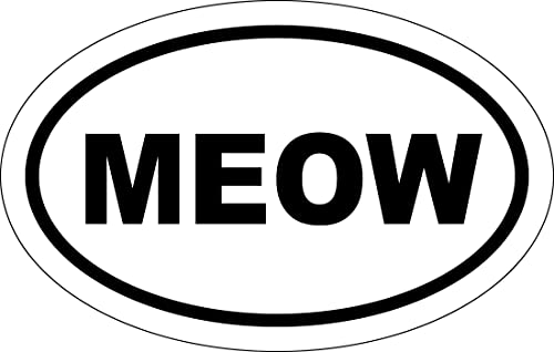* Oval Car Magnet Meow Magnetic Bumper Sticker