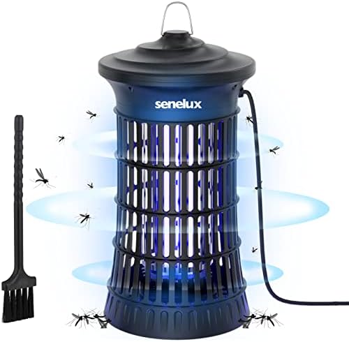 Senelux Mosquito Killer Lamp 4500V Fly Zapper 20W Insect Mosquito Trap with UV Light Bug Zapper 100m³ Coverage for Indoor Garden, Effective Fly Killer for Mosquitoes, Flies, Wasps, Moths