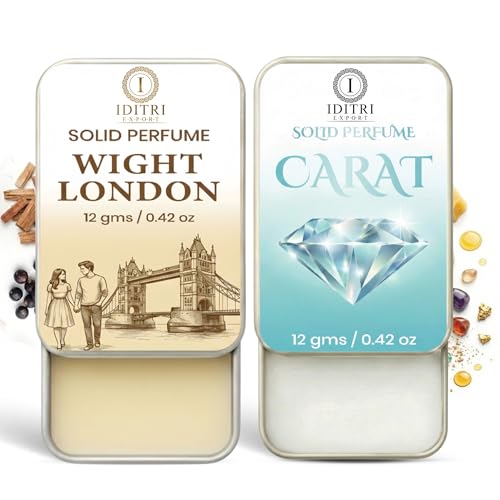 Image of Solid Perfume |wight london&Carat Alcohol Free Wax Perfume Balm, Long Lasting | Pocket Tin 12g, Pack Of 2| Non Greasy Smooth Glide, Travel Friendly Men And Women
