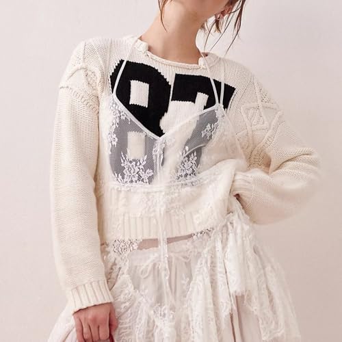 Women's '87' Graphic Knit Sweater - Oversized and Textured Design for Streetwear4