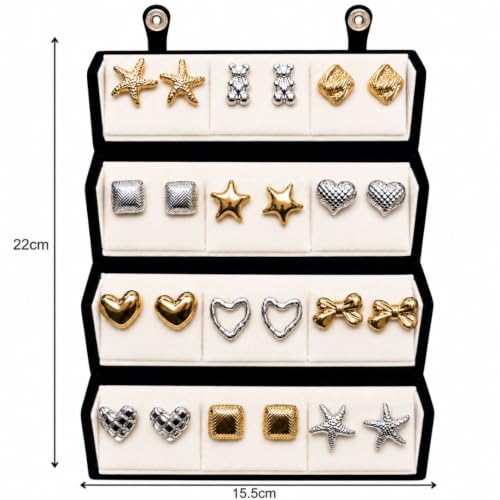 Image of I Jewels Fashion 12 Pairs Stylish Stud Earrings Set with Folding Jewelry Organizer Box for Women| Valentine Birthday Rakshabandhan Gifts for Girls Girlfriend Wife Sister (EC01)