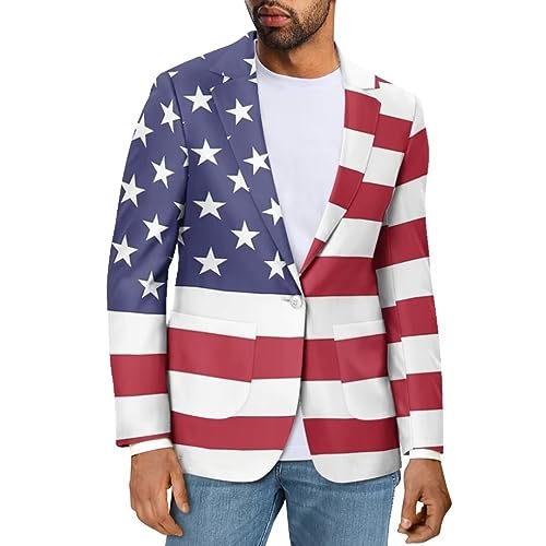 TOADDITDO Men's Regular Fit Blazer Jackets Suit One Button Lightweight Sport Coats Casual Blazer with 2 Side Pockets