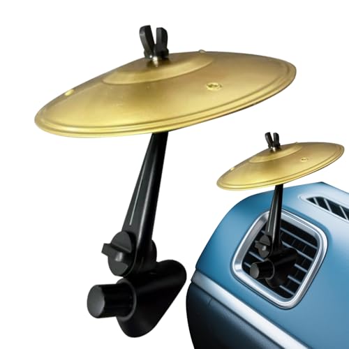 Auto Crash Becken-14×13.5cm, Auto-Trommel-Lüftungsschlitz 2 Farbe, Mini-Trommel-Crash-Clip, Kleinwagen Schlagzeug Percussion Deko, Lustiges Musikinstrument-Zubehör Für Musikliebhaber Fahrunterhaltung