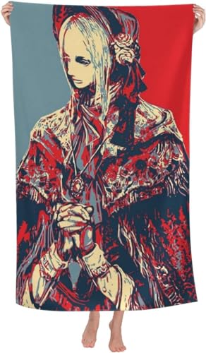 バスタオル Bloodborne ブラッドボーン 大判 ボディタオル ビーチタオル 厚手 ふわふわ 速乾 吸水 マイクロファイバー 可愛い アニメ キャラクター 柔らか 抗菌防臭 プレゼント