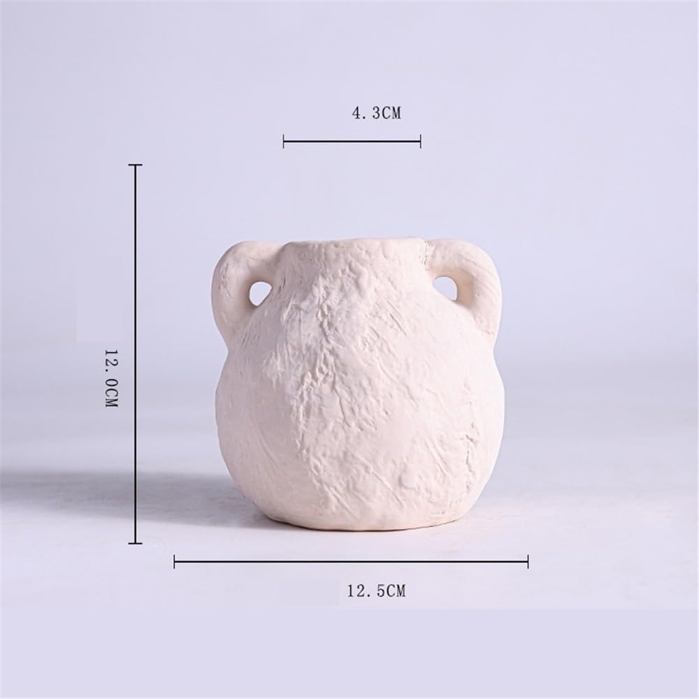 Jarron Flores Arreglo de jarrón cerámica Blanca for Sala Estar, hogar Sencillo, Textura Rugosa Irregular Jarrones Decorativos
