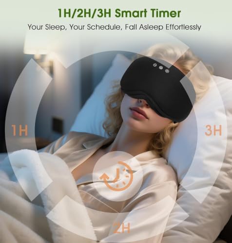 LC-dolida 2-in-1 3D Bamboo Cotton Blackout Sleep Mask w/ Bluetooth Headphones (3 colors) - image 5