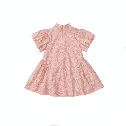 Toddler Girl Chinese Style Mandarin Collar Qipao Dress Cotton Floral Spring3