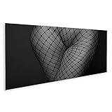 120 x 40 cm – Panorama islandburner Prime immagine su tela nuda ragazze sexy calze di nylon donna nuda nero bianco parte del corpo immagini murali poster